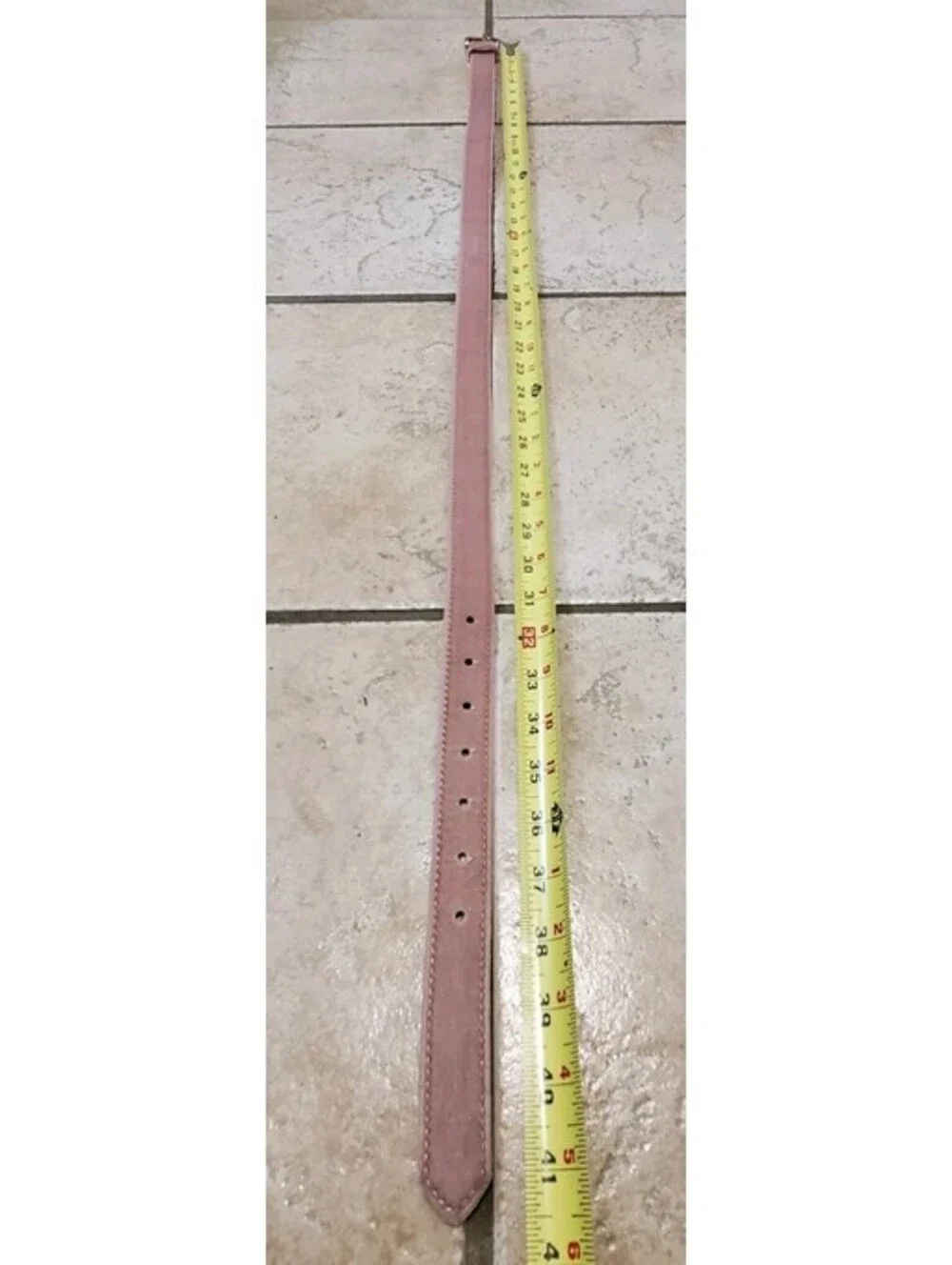 J. Crew Skinny Oval Buckle Suede Belt, Rusty Pink Color, Size Medium 41